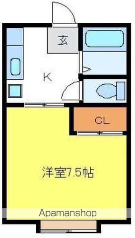 ヴィラ21(1K/1階)の間取り写真