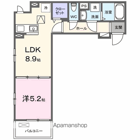 JADA HOUSE桜井(1LDK/1階)の間取り写真