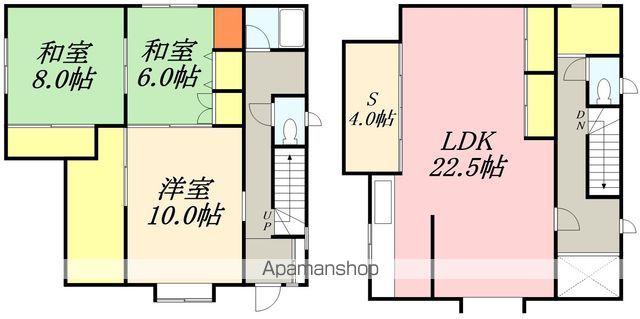 函館本線 南小樽駅 徒歩20分 3階建 築39年(3LDK)の間取り写真