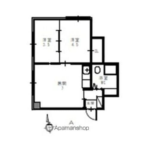 アーバンハイツK-Ⅰ(2DK/1階)の間取り写真