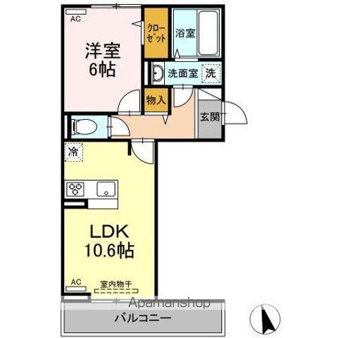 グランディ イグニスⅤ(1LDK/2階)の間取り写真