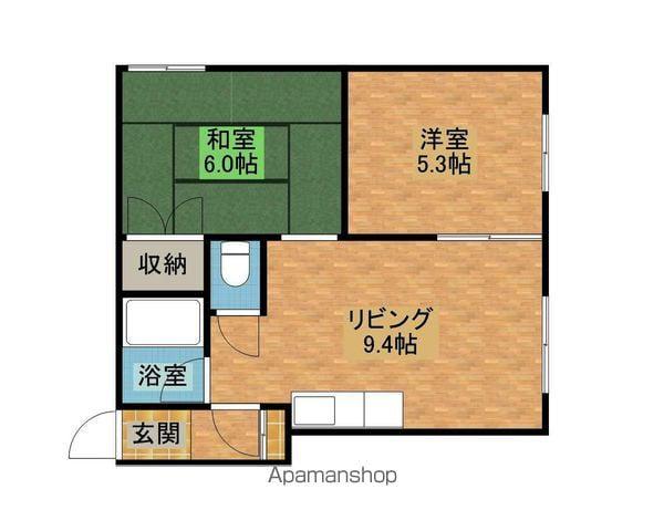 ハイツエミール(2DK/2階)の間取り写真