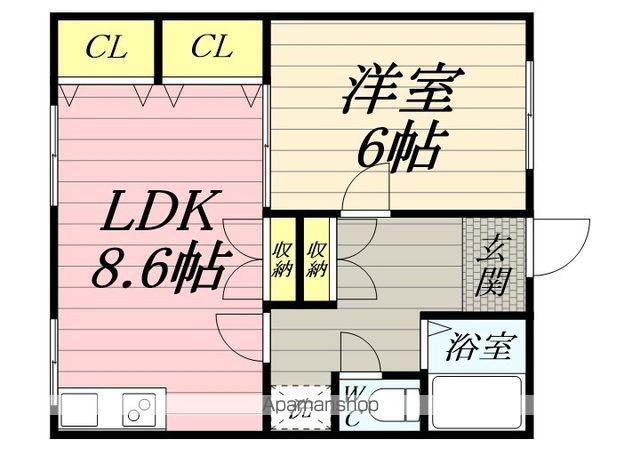 キャッスル新坂第二(1LDK/1階)の間取り写真