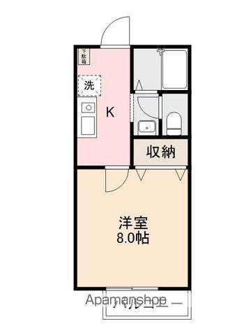 サンライズミレニアム(1K/2階)の間取り写真