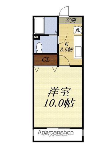 ハーヴェスト(1K/1階)の間取り写真