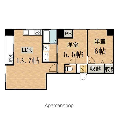 エトワール立川(2LDK/4階)の間取り写真