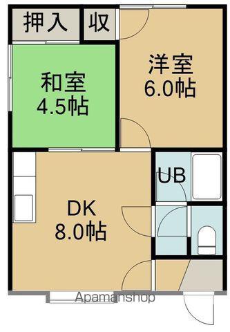 ハイツ榎本(2DK/2階)の間取り写真