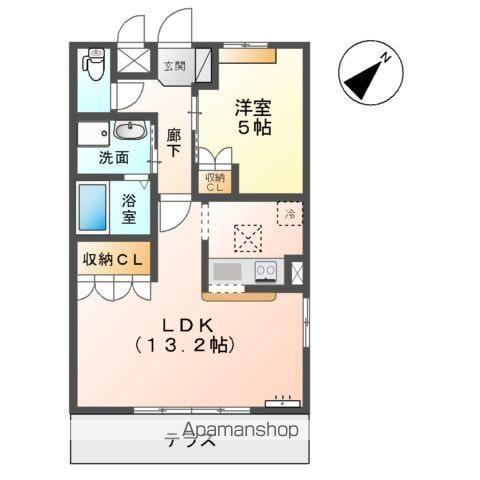 グラン・ウッドB(1LDK/1階)の間取り写真