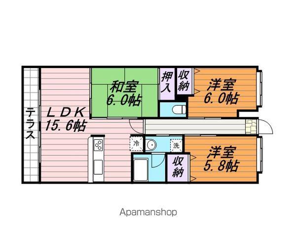 INSURANCE BLD.XI(3LDK/4階)の間取り写真
