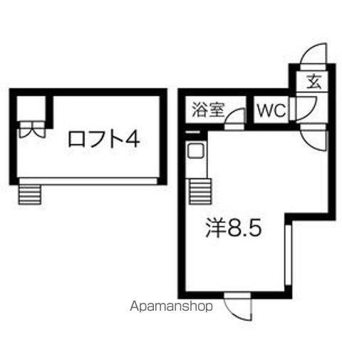 パルメゾン旭町B(ワンルーム/1階)の間取り写真