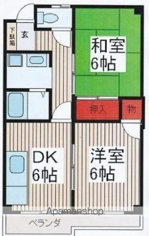 マンション勝(2DK/2階)の間取り写真