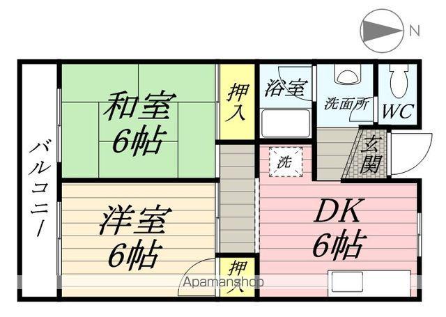 ジーライズ北田園(2DK/2階)の間取り写真