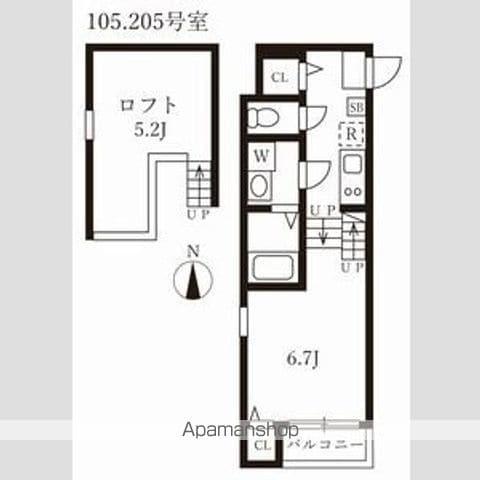 カーサルーチェ黄金(1K/1階)の間取り写真