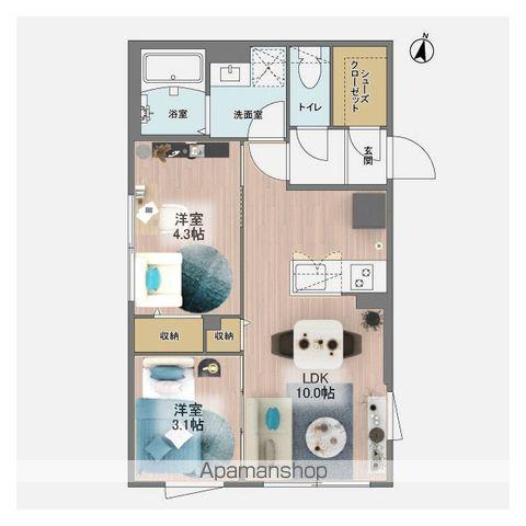 ウェルスクエア方南町Ⅱ(2LDK/1階)の間取り写真