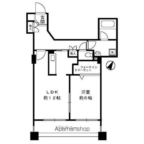 サングランパ(1LDK/5階)の間取り写真