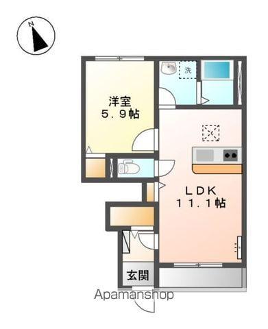 カスターニャ(1LDK/1階)の間取り写真