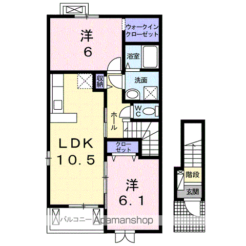 ニューグレイス Ⅲ(2LDK/2階)の間取り写真