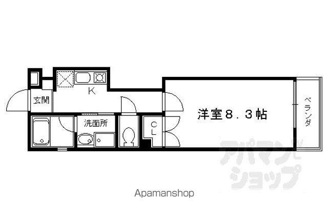 阪急電鉄京都線 西院駅(阪急) 徒歩10分 2階建 築26年(1K/2階)の間取り写真