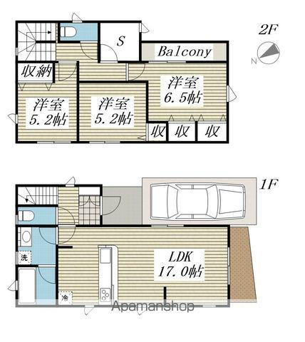 つくばエクスプレス 流山セントラルパーク駅 徒歩23分 2階建 築3年(3SLDK)の間取り写真
