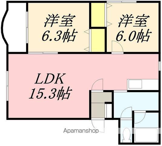 リヴェラルガーデン壱番館(2LDK/4階)の間取り写真