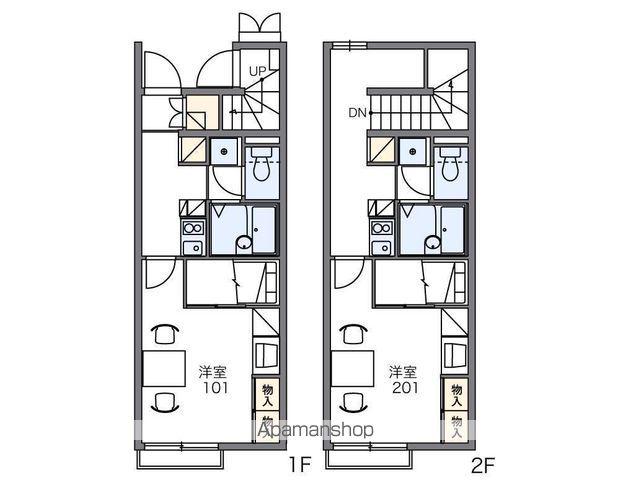 レオパレスウエストGATTER(1K/1階)の間取り写真