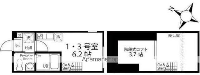 ハーミットクラブハウス横濱WIS(ワンルーム/1階)の間取り写真