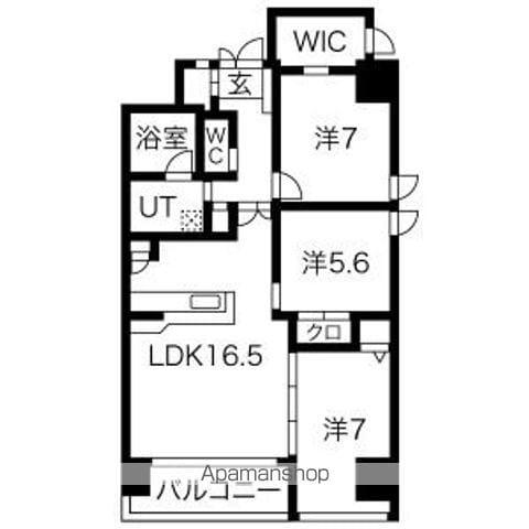 THE RESIDENCE M・KANOU(3LDK/10階)の間取り写真