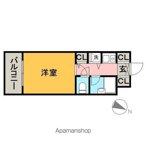 ダイナコート平尾山荘通(1K/8階)の間取り写真