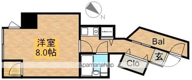 THE FREED(1K/8階)の間取り写真