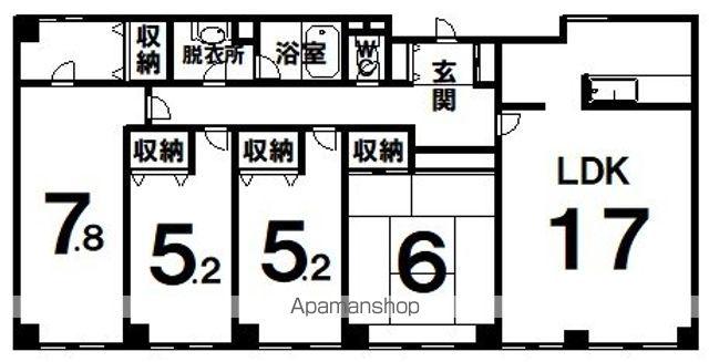 芦野マンション4号棟(4LDK/5階)の間取り写真