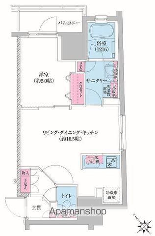 レジディア荻窪Ⅲ(1LDK/4階)の間取り写真