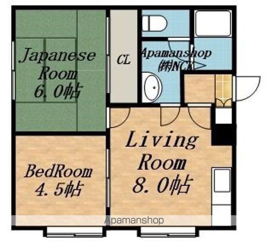 秀ハイツ(2DK/2階)の間取り写真