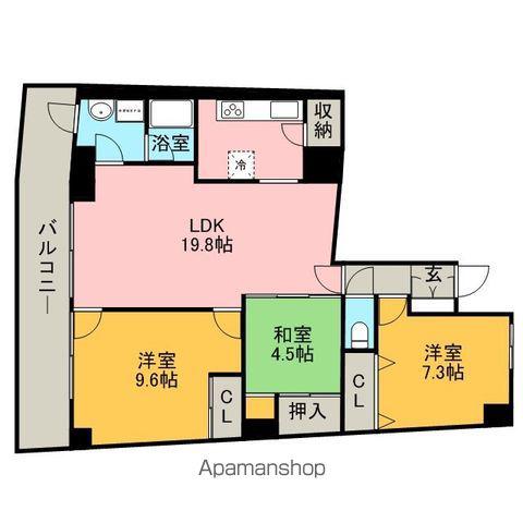 アイランドシティインフィニガーデン ノース棟(3LDK/7階)の間取り写真
