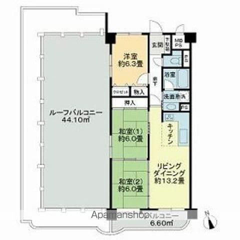 ライオンズマンション品川町(3LDK/4階)の間取り写真