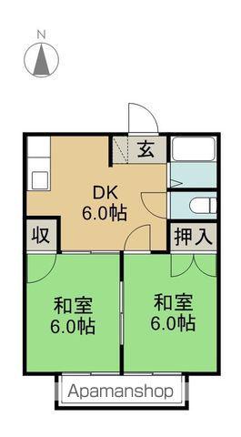 グリーンハイツ(2DK/1階)の間取り写真