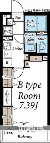 フォルトゥナ北仙台(1K/1階)の間取り写真