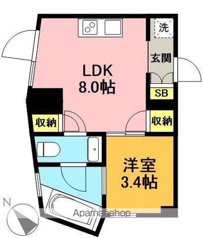 PINE CREEK(1LDK/3階)の間取り写真