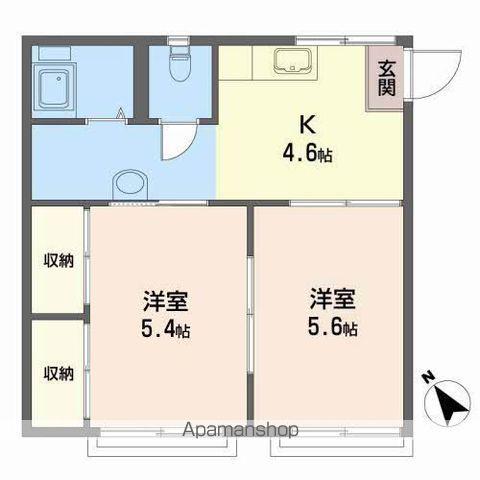 コーポK(2K/2階)の間取り写真