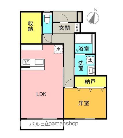 エヌシルフⅡ(1SLDK/1階)の間取り写真