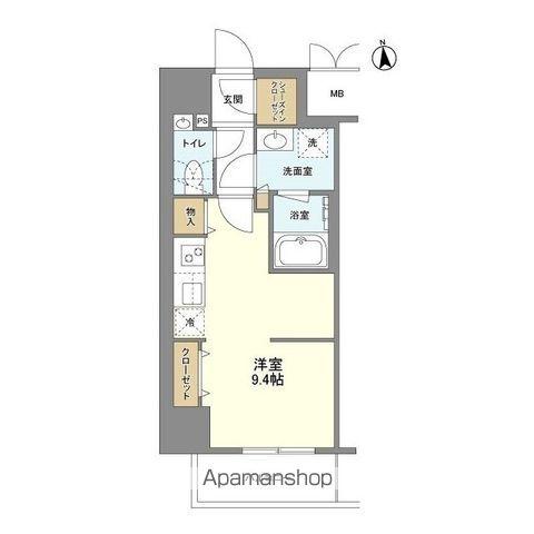 アーバス天満橋(ワンルーム/12階)の間取り写真