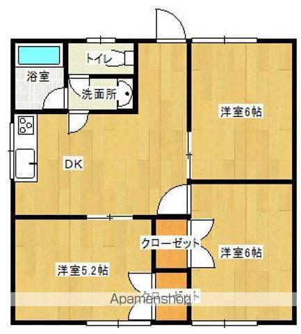 羽犬塚コーポ(3DK/2階)の間取り写真