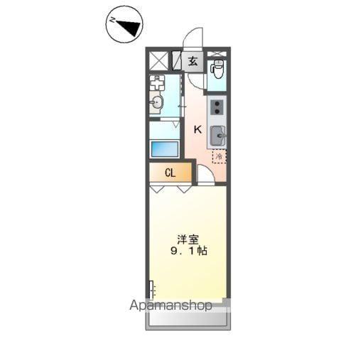サンパティー(1K/2階)の間取り写真