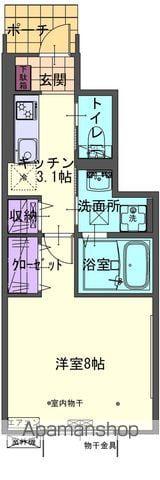 LINO北上(1K/1階)の間取り写真