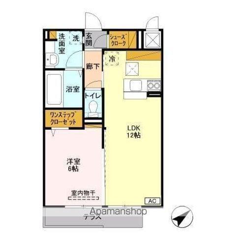 八千代の杜 ノースヒルL(1LDK/1階)の間取り写真