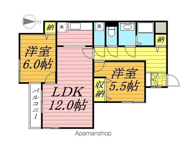 浜島レジデンス(2LDK/3階)の間取り写真