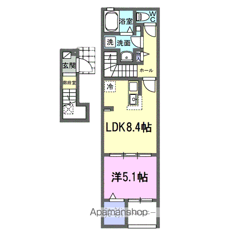 コーラルスター(1LDK/2階)の間取り写真