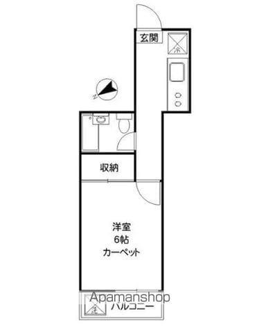 ユーポート羽沢(1K/2階)の間取り写真