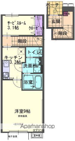 RYUSEIⅤB(1K/2階)の間取り写真