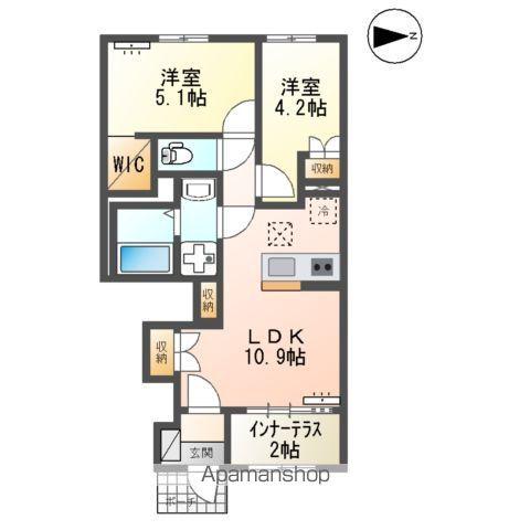 グリーンコート 西の原(2LDK/1階)の間取り写真
