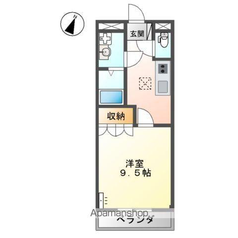 グランチェスタⅠ(1K/1階)の間取り写真